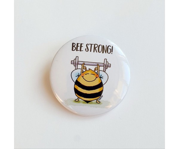 Значок Bee Strong 56мм
